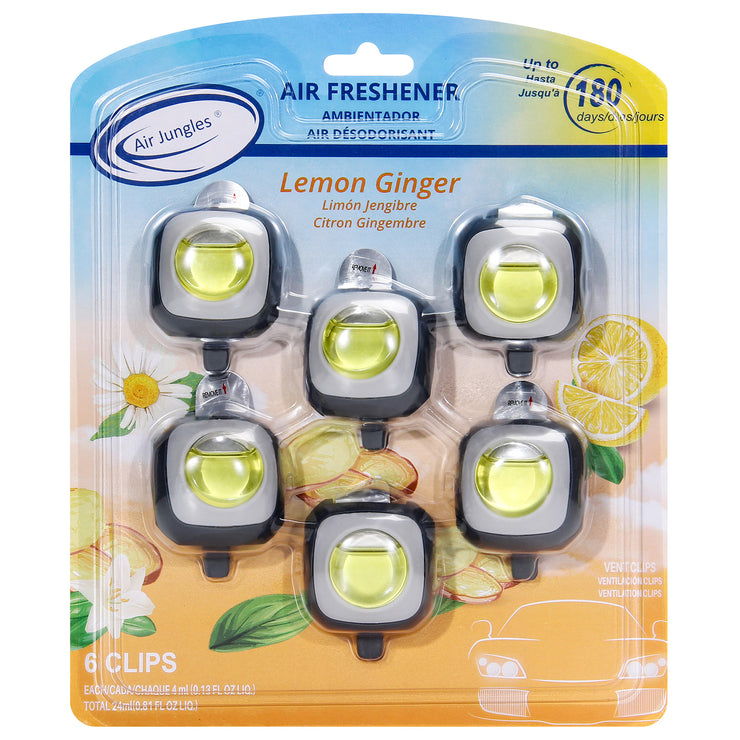 Car Air Freshener Vent Clip, Lemon Ginger